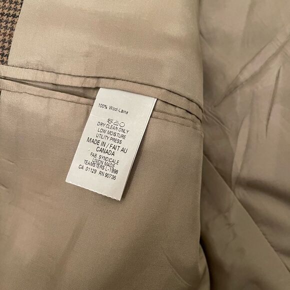 Ralph Lauren Pure New Wool Mens Sport Jacket Canada Brown Tartan Place Size 39R - Picture 10 of 12